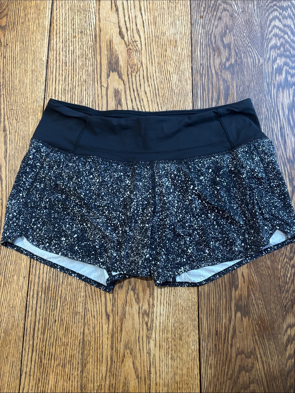 lululemon athletica Black Speckled Running Shorts